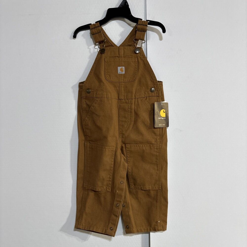 Carhartt Boys Bib Overalls Pants Carhartt Brown Size 18 Months NWT Girls Gift